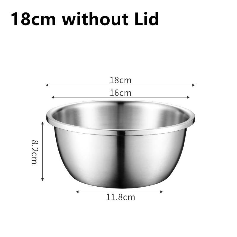 

Салатница из нержавеющей стали 304 с крышкой, утолщенная, антиожоговая, кухонная, приготовление пищи, суповая миска, выпечка, венчик для яиц, смешивание, хранение, миски