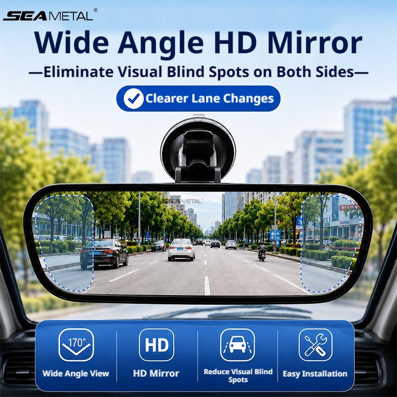 SEAMETAL Car Interior Rearview Mirror HD Wide Angle Blind Spot Mirror Suction Cup Universal Panoramic View Rear Mirror Interior Mirrors6
