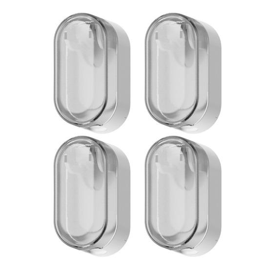 

4 шт. держатели для зубных щеток с пылезащитным колпачком, автоматически закрывающийся дизайн, простая установка, универсальная совместимость, чехлы для зубных щеток, полки для хранения серый