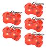 5Pcs Side Switch Bone Shape Pet Collar Light Lamp Tag Pendant Supply Waterproof Design