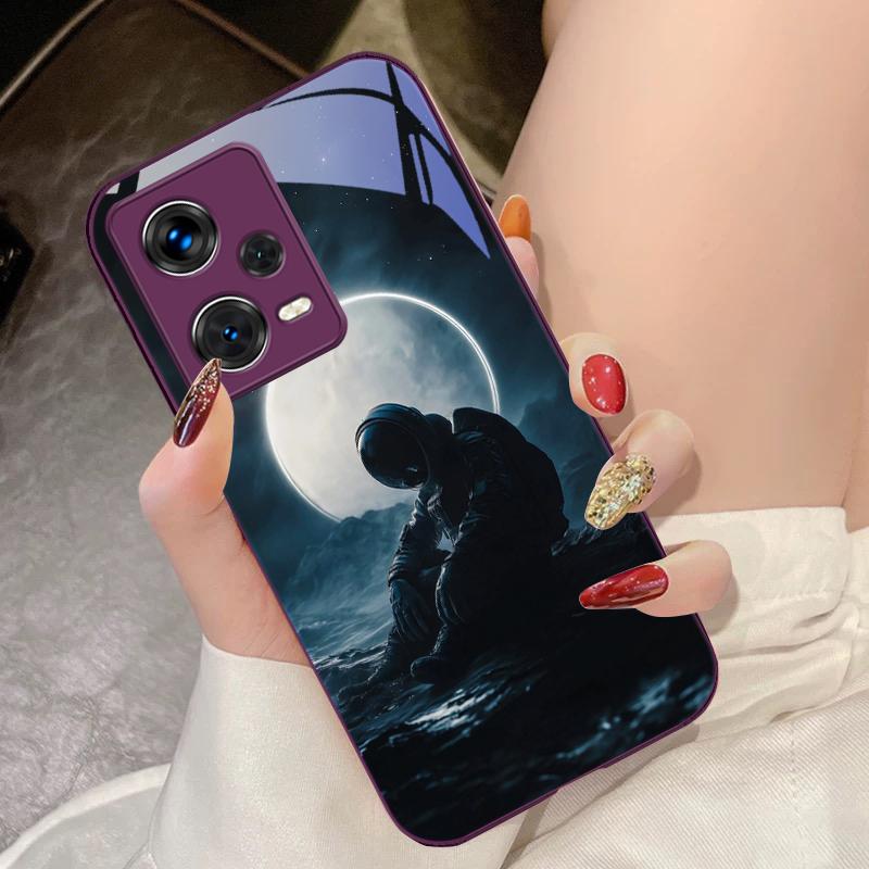 Red Moon Explorer For Xiaomi 14 Ultra 13 Lite Redmi Note 13 11 Pro 12 Plus Poco X6 3 Pro F4 6 GT Tempered Phone Case