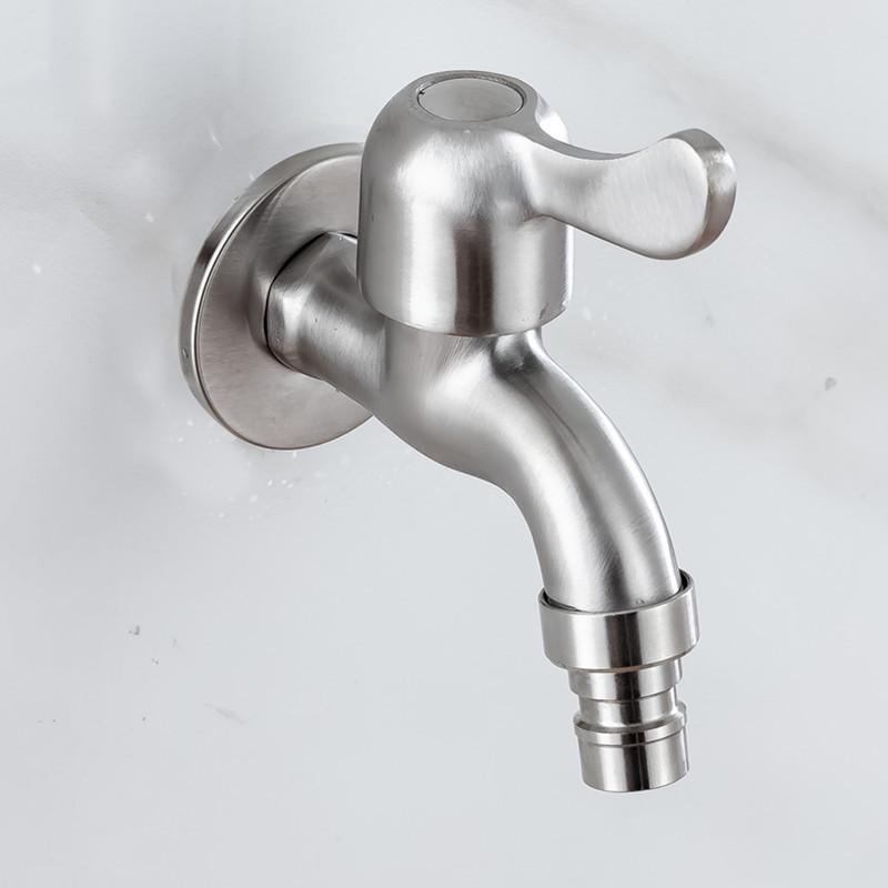 

304 Stainless Steel Kitchen Faucet: Single Cold Water, 4-Point Spout