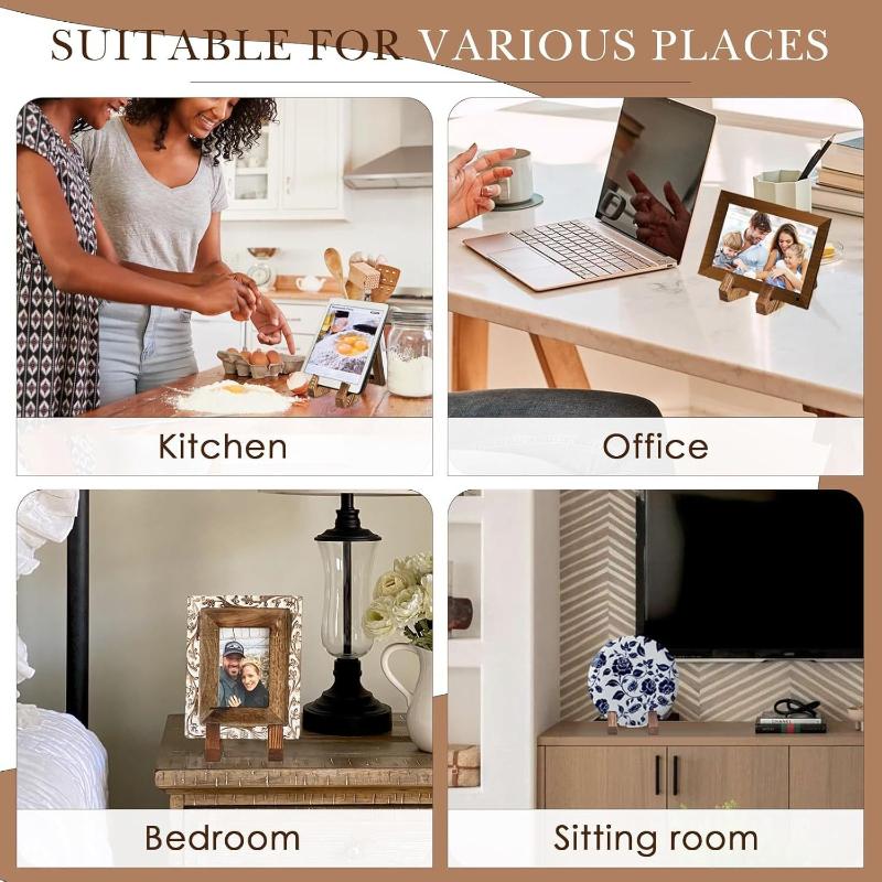 1 pièce Support de recette de cuisine Présentoir de menu Support en bois Support de téléphone Salle à manger et cuisine de la maison