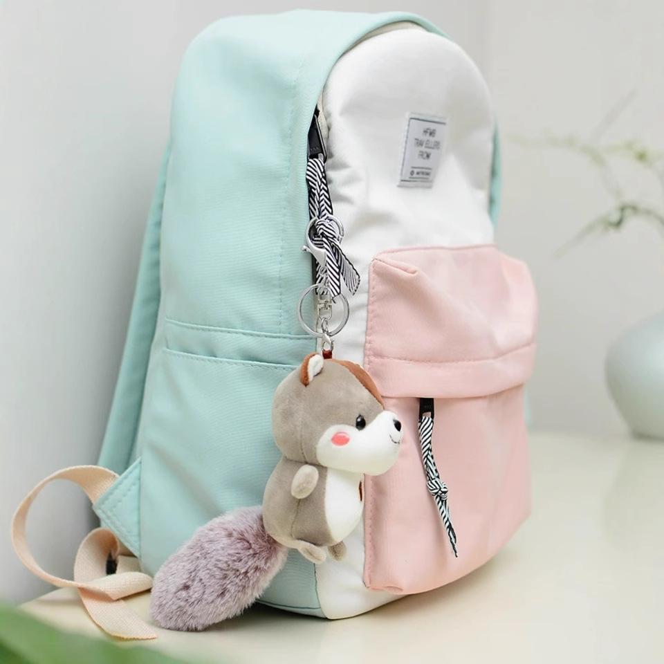 Big Tail Squirrel Plush Toy Pendant Small Doll School Bag Hanging Bag Keychain Mini Doll Machine Accessories