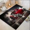 Flaming Red Stallion: Classic Hot Rod Design Area Rug, for Office, Living Room, Bedroom, and Porch Decor, Stylish Floor Mat