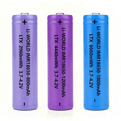 3.7V 18650 800mAh 1200mAh 1800mAh High Capacity Lithium Battery for Flashlight PowerBank Fan