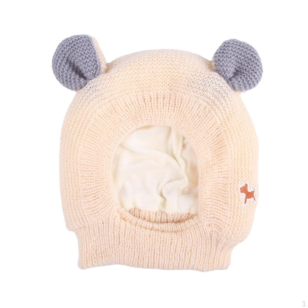 Katzenkostüm Hut Ohrenschützer Weich Waschbar Lustig Warm Haustier Strick für Kleine Mittelgroße Große Katzen