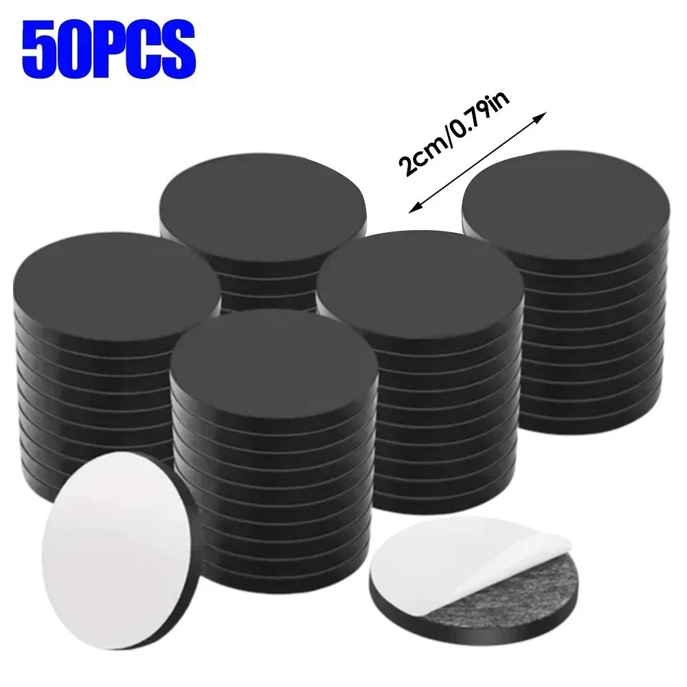 50pcs Magnetic Round Self Adhesive Disc Magnets Round Rubber Soft Magnetic Sheet 20X2mm for Refrigerator Office DIY Projects
