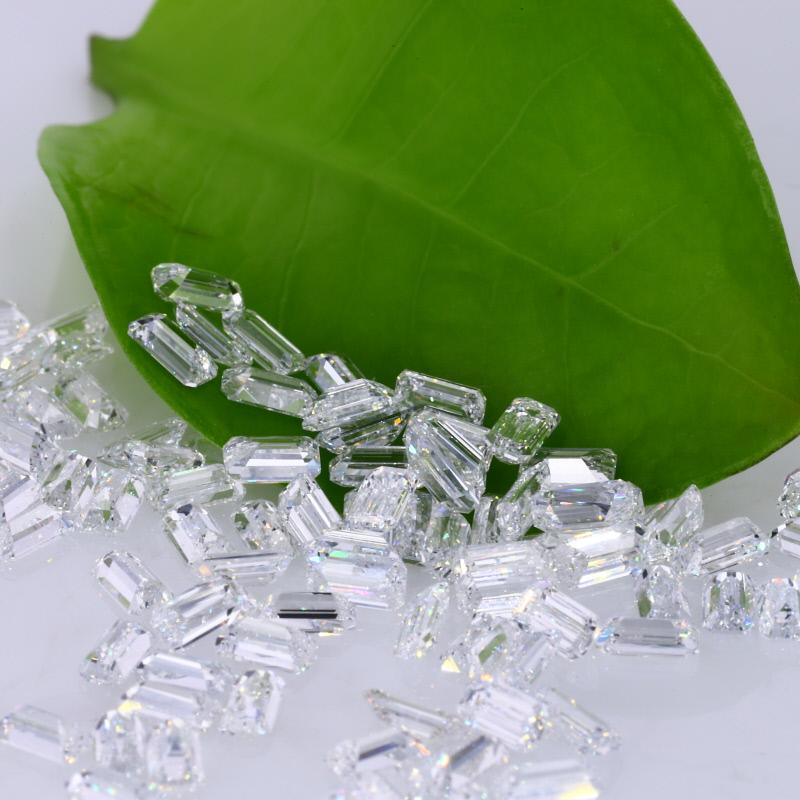 Jewelry Diamonds CVD HPHT Loose Lab Diamond Emerald Shape Melee Lab Grown Diamonds Emerald Cut Small Size