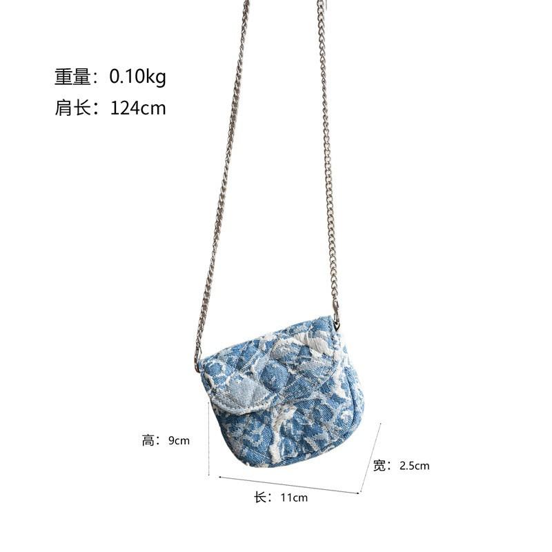 Denim Blue Change Purse Fashionable Women's Bag Makeup All-matching Shoulder Casual Mobile Phone