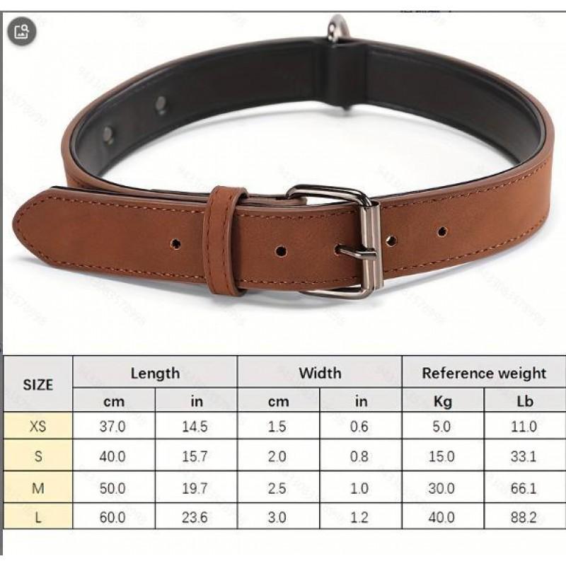 Dog Collar Leather Pet Neck Strap Small Medium Large Dogs Golden Retriever Husky Labrador
