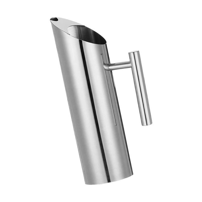 Elegant Gold Silver Nonrust Steel Pitcher With Ergonomic Grip Drip Proof Spouts Ideal For Dining Event And Daily Hydrations