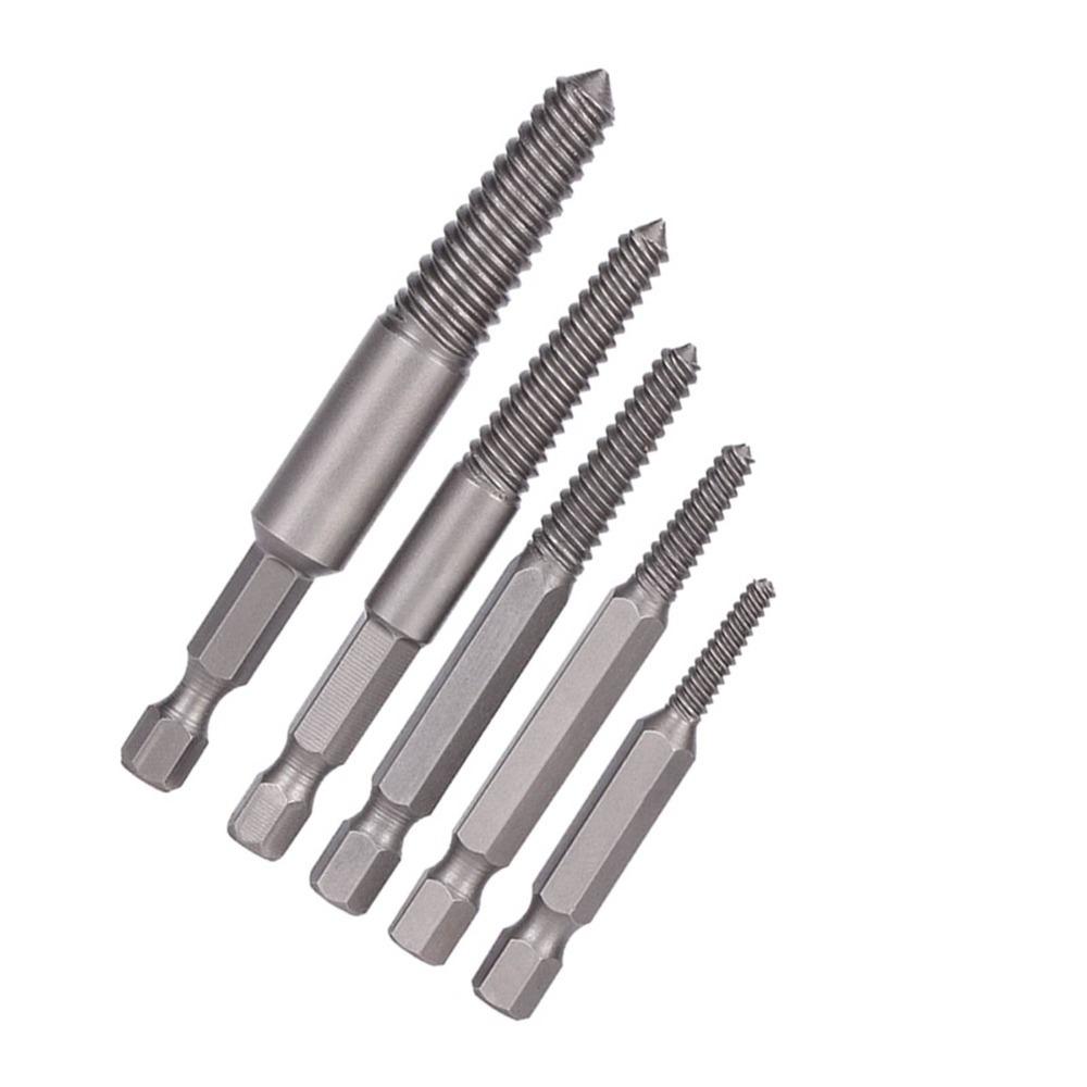 5PCS Hex Shank Broken Screw Extractor Stripped Screw Extractor Kit For Automotive Repair