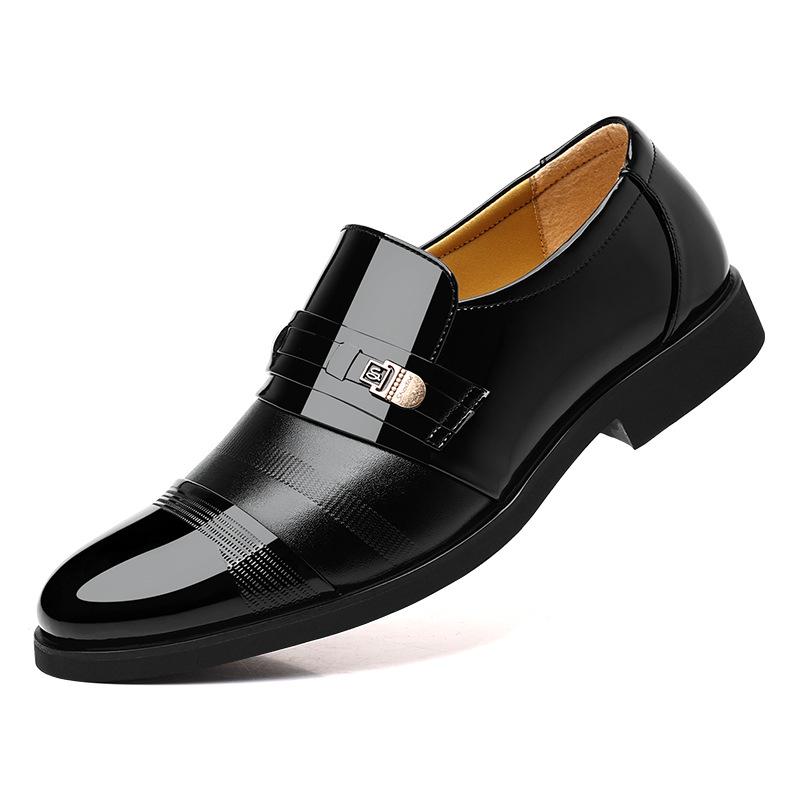 2025 direct sales glossy leather shoes men's casual formal wear business inner height increase men's shoes