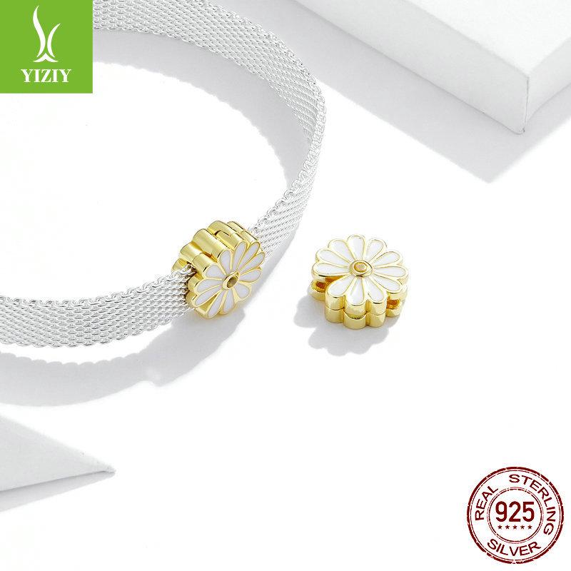 Daisy 925 Silver Gold-Plated Zircon Beaded Bracelet SCX118