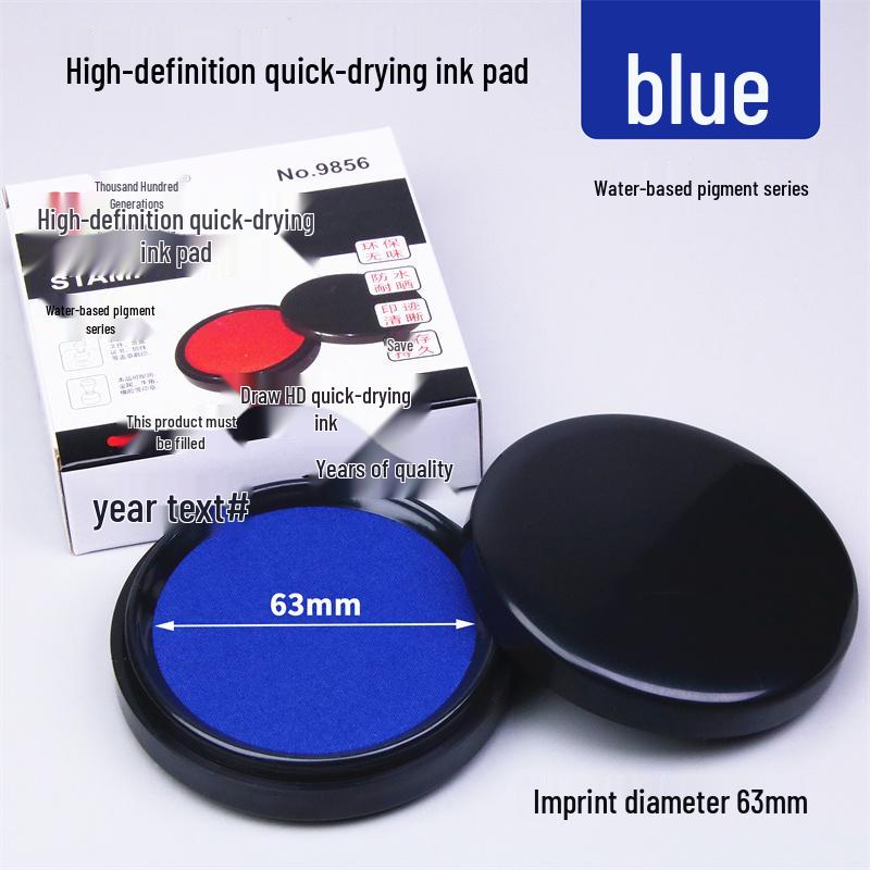 Quick-Dry Dual Ink Pad: Red, Blue & Black - Square & Round Options for Office, Oil & Water-Based Stamping