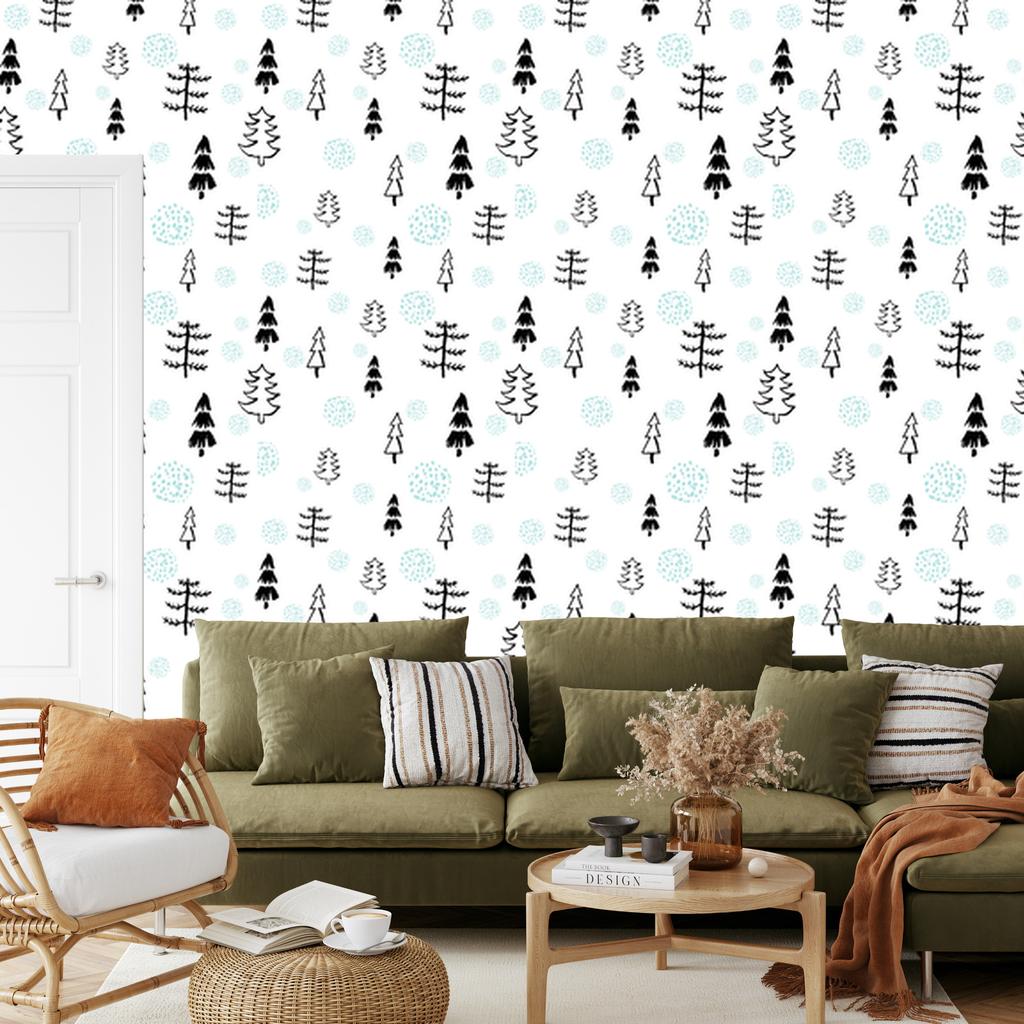 Forest and Spruce Trees Wallpaper for Living Room and Bedroom 50x1000
