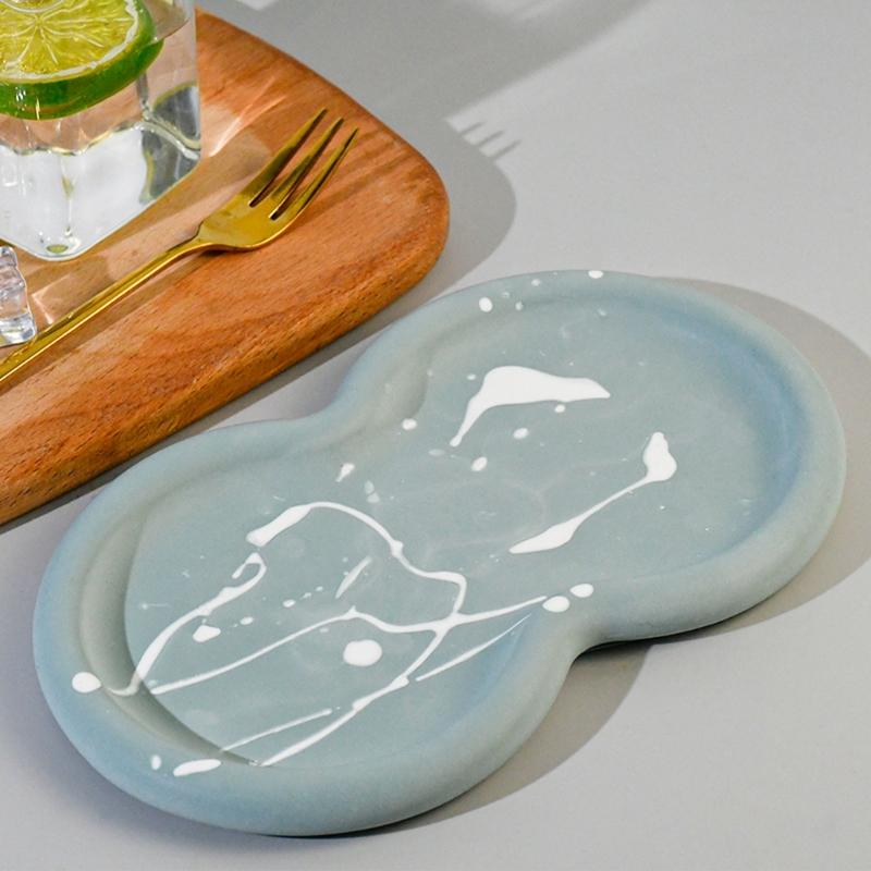 DIYs Tava Coaster Mold Mold din rasina epoxidica Farfurie ovala Farfurie Cupa Mat silicon Mold Artizanat Suport bijuterii Organizatori Mucegai