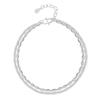 Simple and Luxurious Silver Plated Starry Double Layered Rice Grain Bracelet for Women's Light Luxury Flower Collection