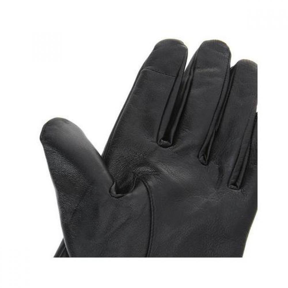 Daks Men S Black Checkline Leather Smartphone Touch gloveS Dcgv0f131