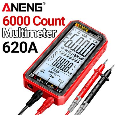 2026 620A Digital Multimeter 6000 Counts AC DC Voltage Current Resistance Capacitance Temperature Tester NCV Live Wire Detector Digital Display
