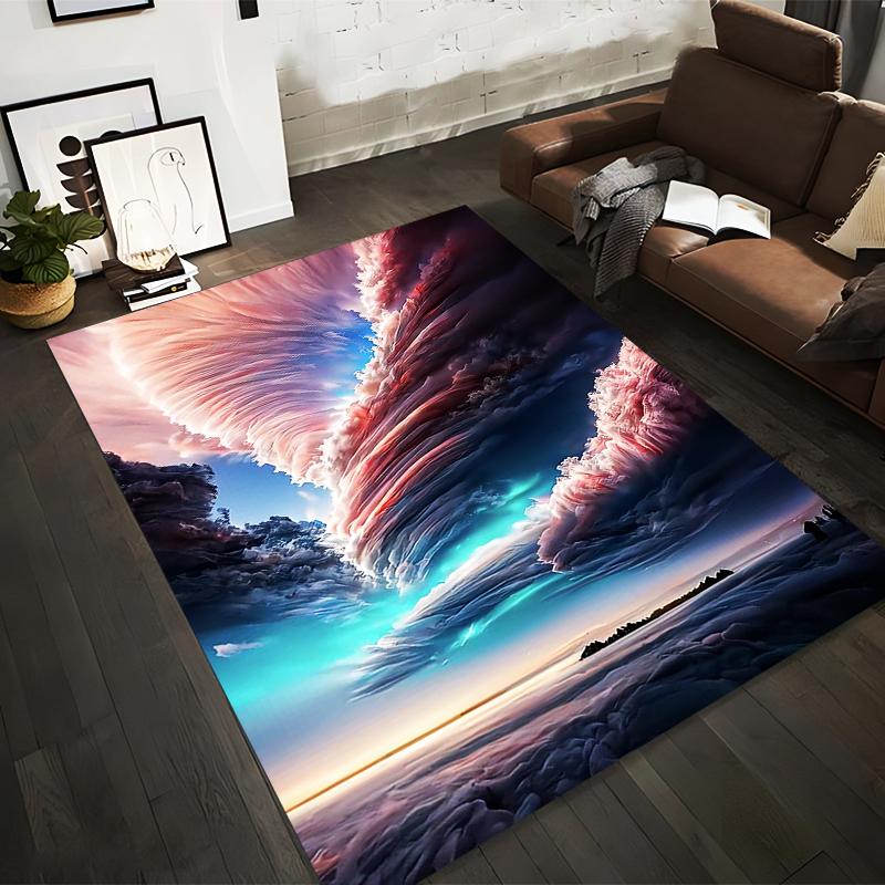 

Abstract Sky and Cloud Art Carpet with Vibrant Sunset Colors Suitable for use as an anti-slip for living room bedroom sofas 40x60cm( 15x23in )