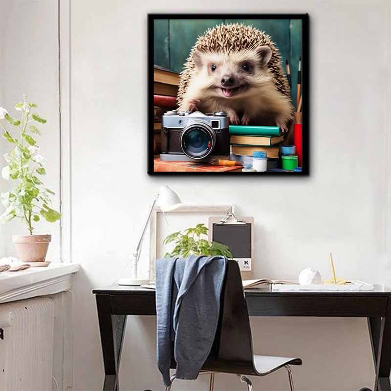 New Arrival 5D DIY Full Circle Diamond Painting "Hedgehog and Book" Embroidery Cross Stitch Home Decor Gift
