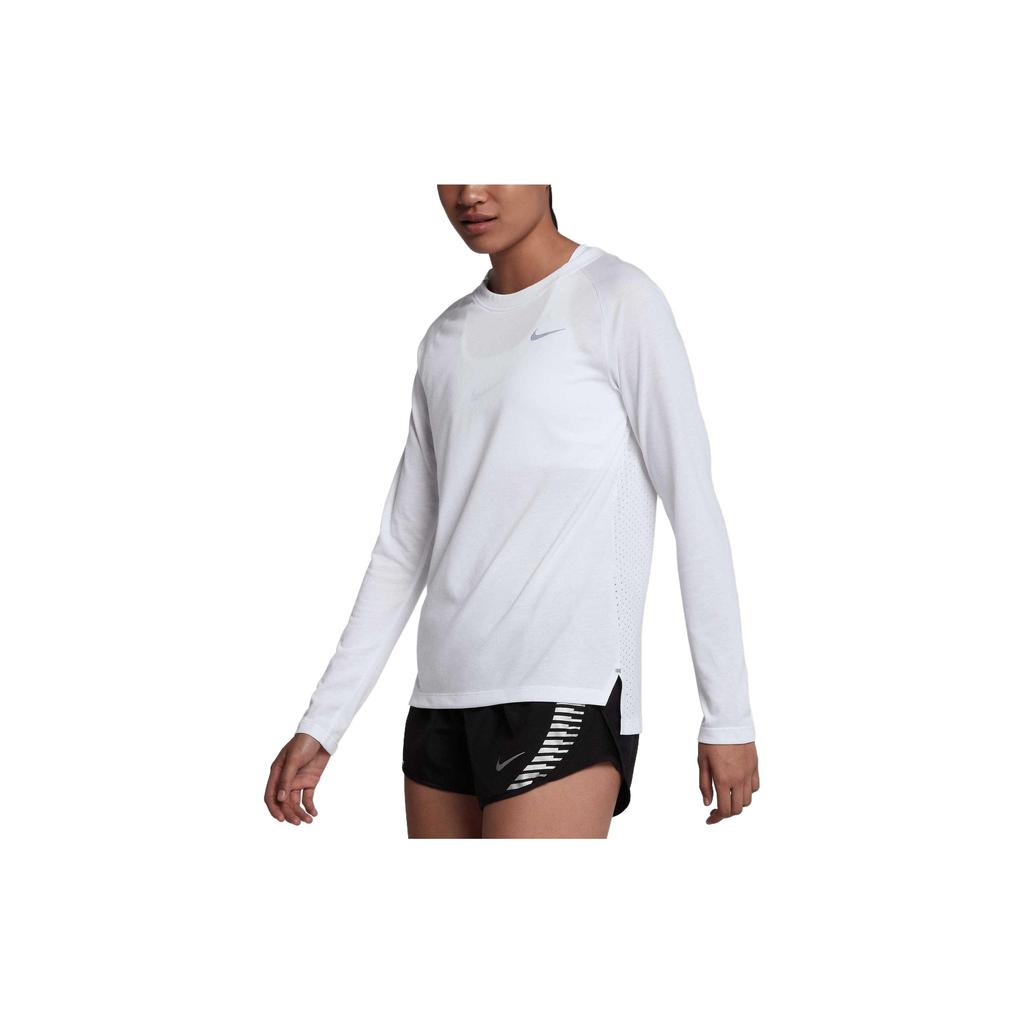Nike Tailwind Solid Color Long Sleeve T-Shirt Women Tops White 890201-100