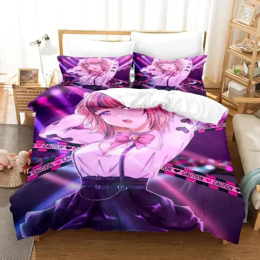 

Comforter Ironmouse Single Twin Anime Kawaii Bedding Set Printed Bed Set With Soft Queen King Size Bedclothes Home Comforter (quilt)-EU Single(135*200cm)3pcs