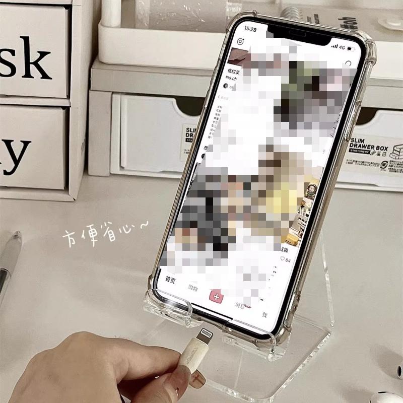 Módní Jednoduchý a Průhledný Akrylový Stolní Držák na Telefon Multifunkční Stojan Silný Protiskluzový Stabilní Stojan na Displej Mobilního Telefonu a Tabletu