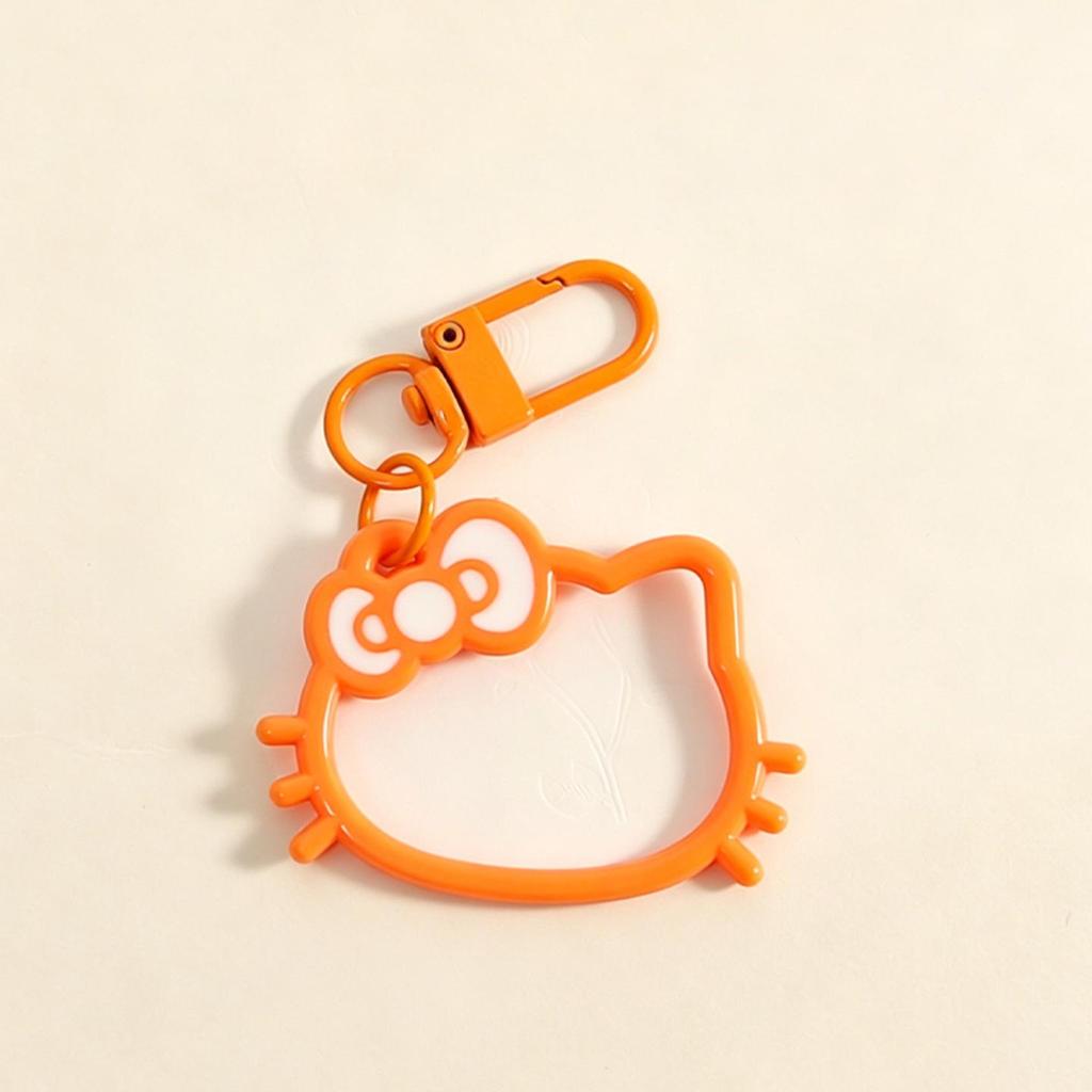 Creative Cartoon Cat Head Keychain - Acrylic Pendant Accessory & Bag Charm