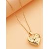 Silver Gold Openable Rose Photo Frame Heart Pendant Stainless Steel Necklace