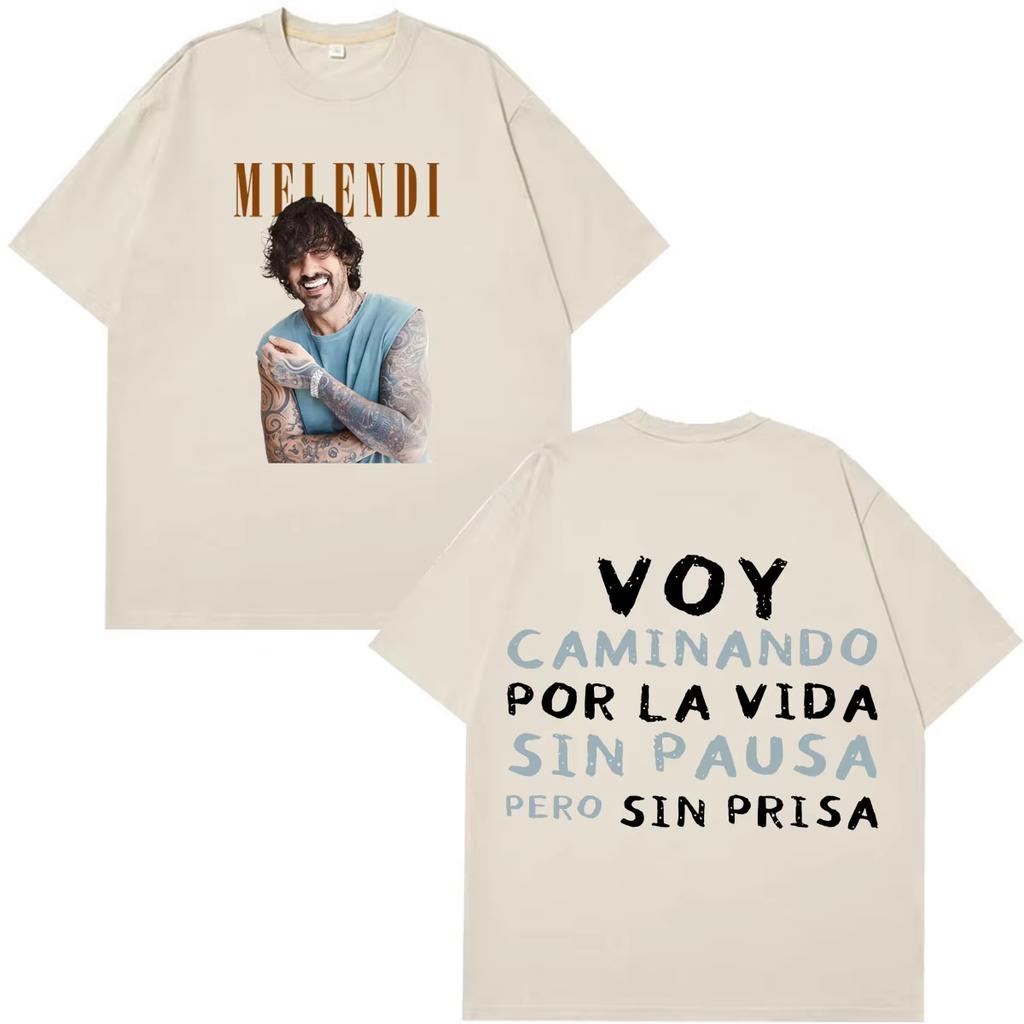 Rapper Melendi La Promesa Letters Print Tshirt Unisex Unisex Fashion T shirts Short Sleeve Casual 100Cotton Tee Fan Gifts Tops