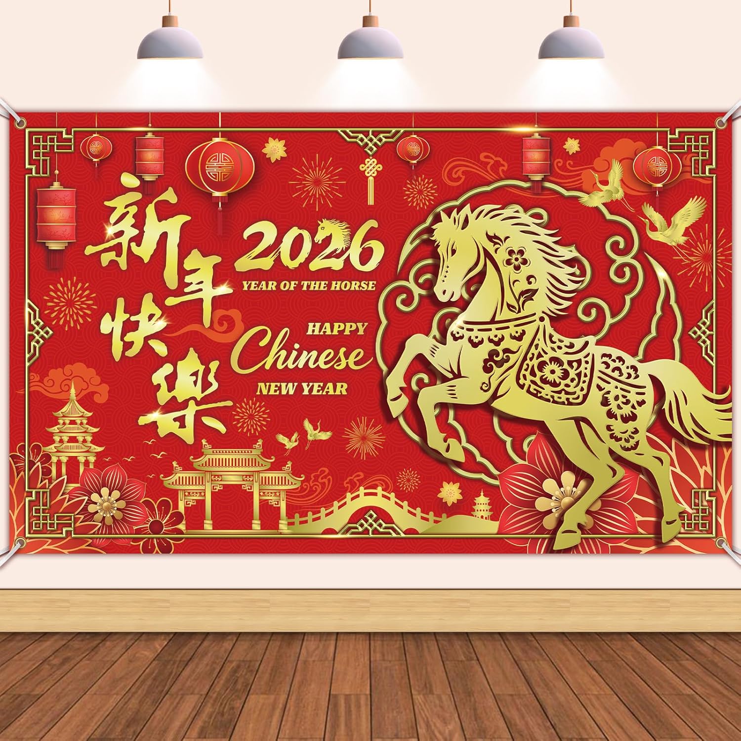 Chinese New Year Decorations 2026, Large 71  X 43  Year of The Horse Banner for Chinese Spring Festival Decorations, Lunar New Year Decorations