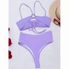 Seksowny komplet bikini typu bandeau push-up solidny kwiatowy nadruk strój kąpielowy damski strój kąpielowy Stroje kąpielowe z wysokim stanem Strój kąpielowy typu String Biquin