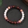 Festive Gifts Warm Pink And Red Tone Natural Stone Beaded Bracelet Fashion Jewelry For Unisex Daily Wear Stylish And Easy To Match Accessory