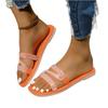 Women's Summer Fashion Rhinestone Slip On Flat Sandals Soft Sole Non Slip Indoor Outdoor Casual Slippers Comfortable Footwear