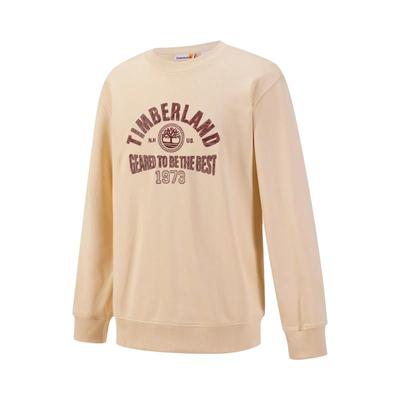 Lässiges Sport-Sweatshirt mit Rundhalsausschnitt und langen Ärmeln für Herren, Beige, A6977-EFL