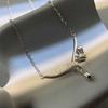 Linglan Flower Leaf Necklace Women's Sparkling Diamond Light Luxury Clavicle Chain Small Design Fashion Flower