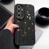 Floral Print Matte TPU Leather Texture Case For Samsung S25 Ultra S24 FE S23 S22 A36 A56 A16 A55 A26 A15 A35 Soft Shockproof Slim Phone Cover