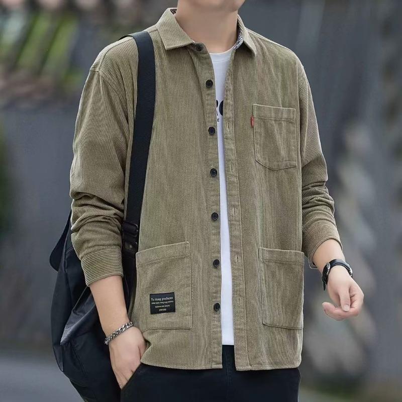 Men's Loose Casual Long-sleeved Shirt Jacket.