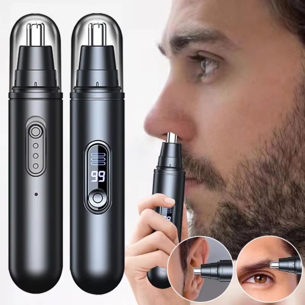 LED Digital Display Electric Nose Hair Trimmer Rotary Cutter Head Painless Hair Remover  Unisex