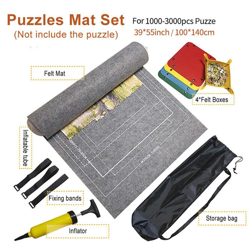 Puzzle Professional Roll Mat Blanket Felt Mat Up To 1500/2000/3000 Pieces Accessories Puzzle Portable Travel Storage Bag