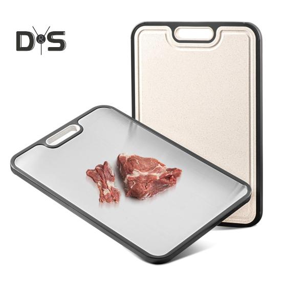 Double Sided Cutting Board with Juice Groove 2-in-1 Non-Slip Vegetable Chopping Board Scratch Resistant Mesh Design Chopping Block Kitchen Gifts