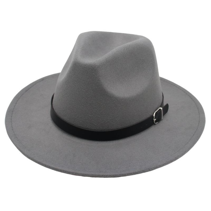 Nostalgiczny Cylinder Kapelusz Jazzowy Studio Klamra do Paska Męska i Damska Kapelusz Filcowy Model Cienia Kapelusz Wełniany Styl Hepburn
