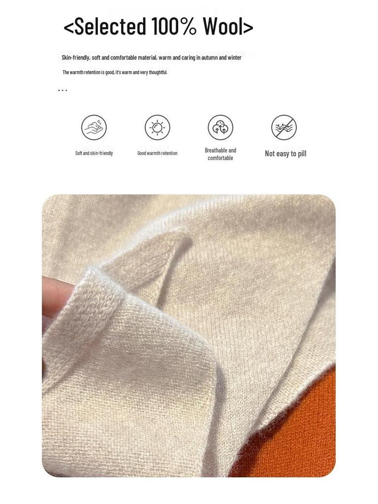 High-End Women's Triangle Scarf: 100% Australian Wool, Knitted Korean Style, Perfect for Autumn & Winter