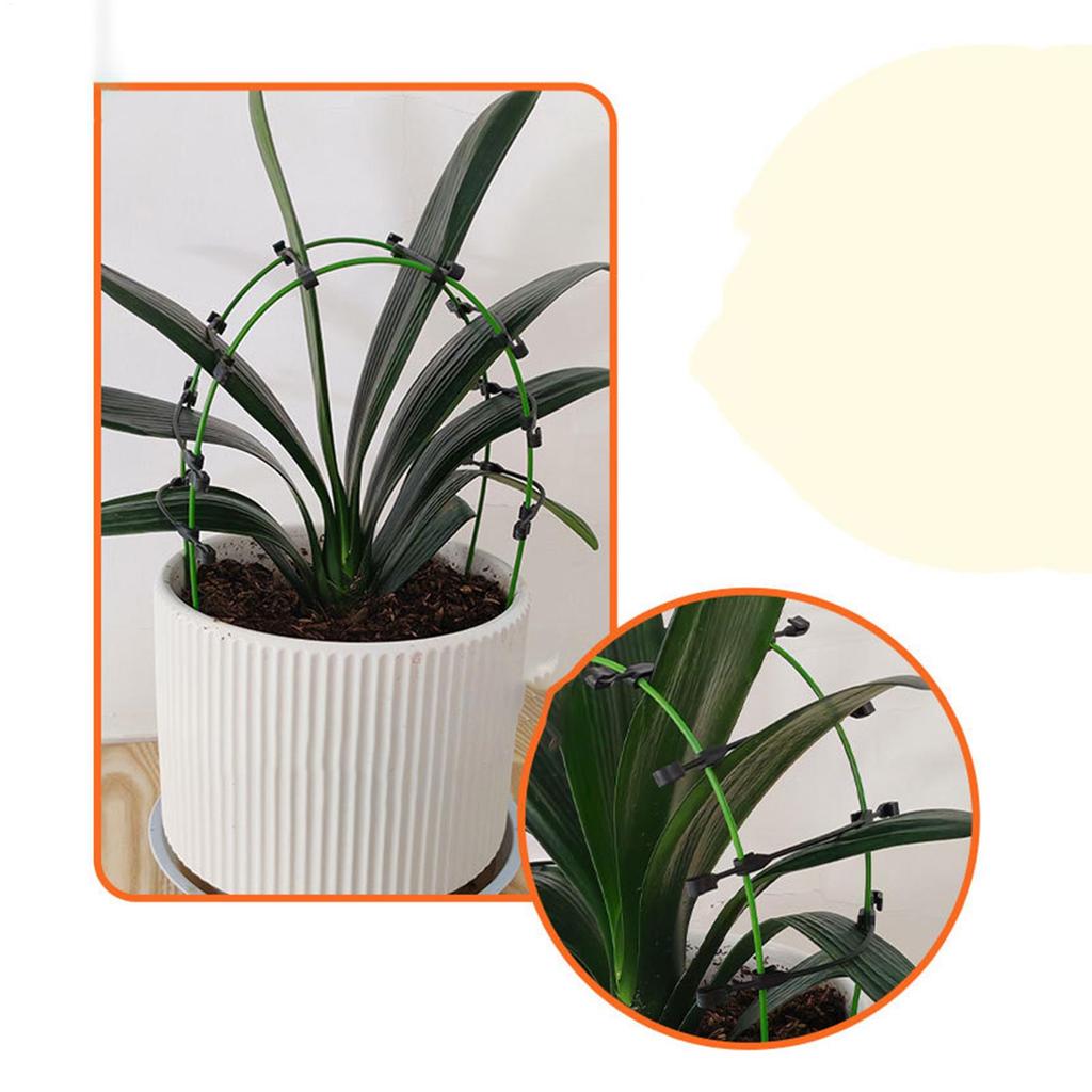 Plant Support Stakes Flower Stakes Bendable Metal Holder With Clips For Leaf Yard Greenhouse Landscape Lawn Orchid Vegetable