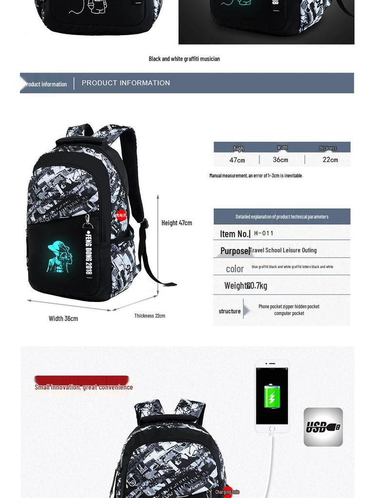 Universal Lightweight Large Capacity Backpack: Wear-resistant, Multifunctional, Load-reducing Travel & Student Schoolbag.