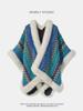 Rabbit Fur Shawl Women's Outerwear: New Autumn/Winter Fashion Cloak with Thickened Collar