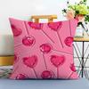 sweet pink candy Cushion Cover Washable Linen comfort Soft  for Sofa Bed Cozy Home Room Decor